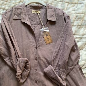 NaturalLife button down split hem maxi dress